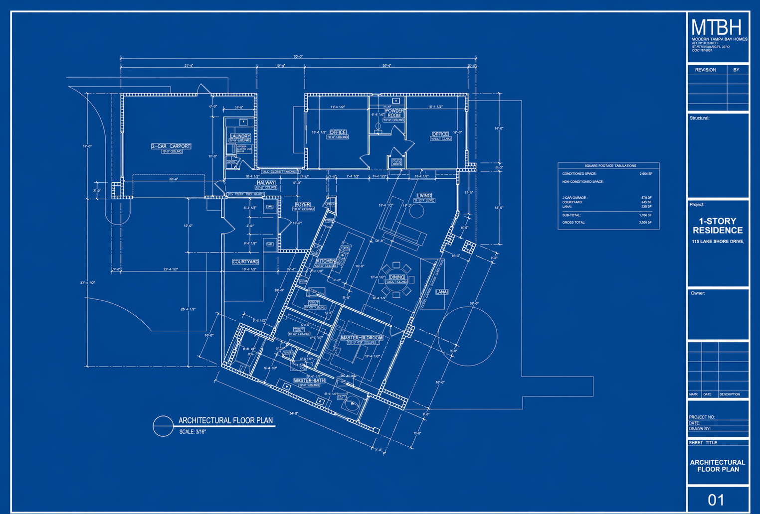 Lake Shore Courtyard Modern — architectural floor plan