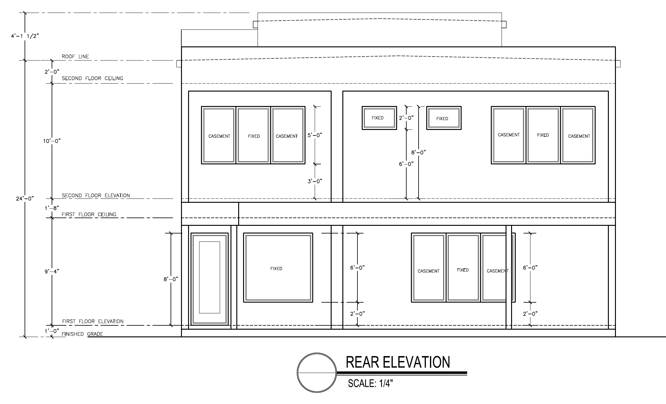 Contemporary Coastal Waterfront, rear elevation