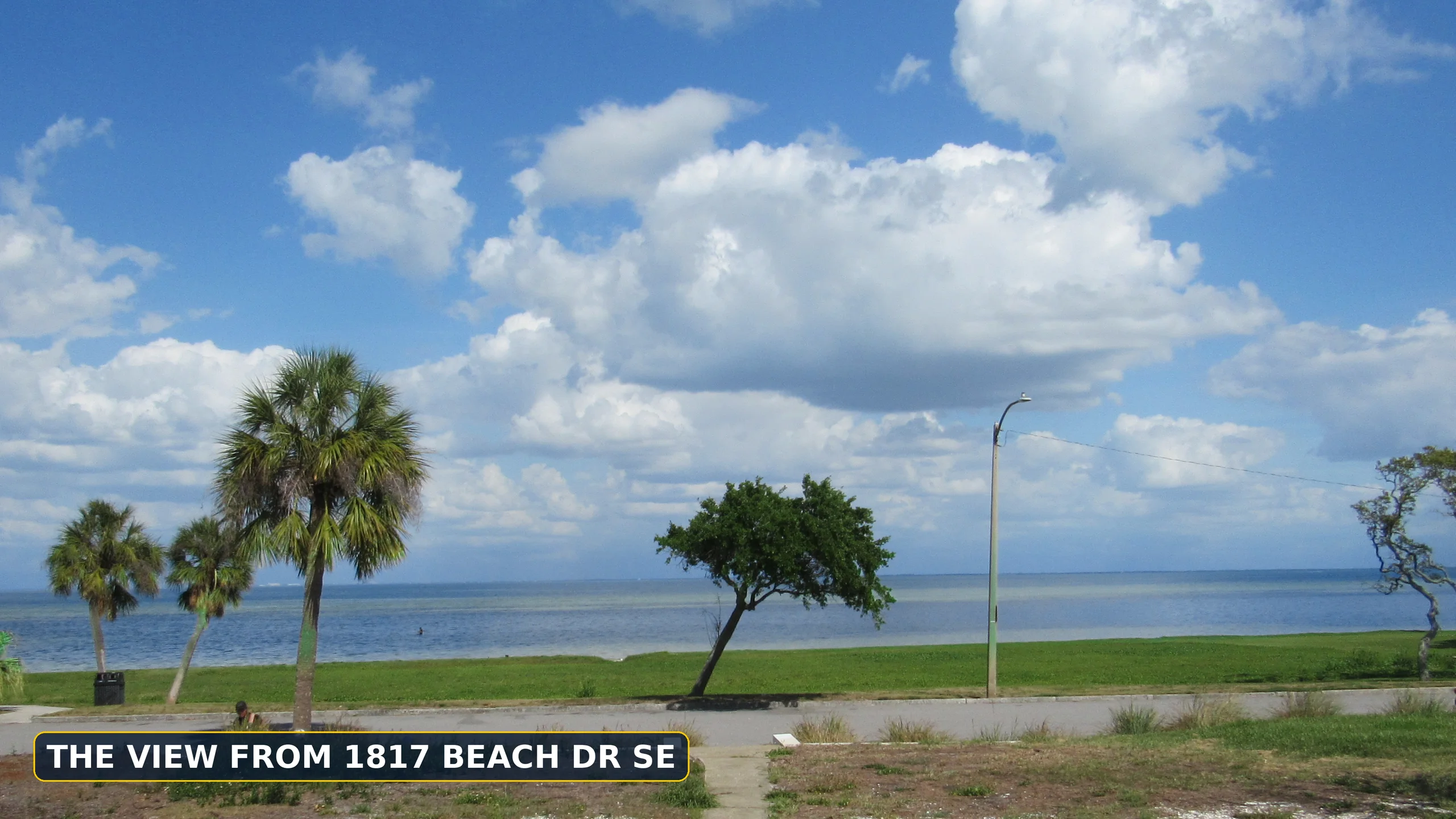 Contemporary Coastal Waterfront, open water view across Tampa Bay from the 1817 Beach Dr SE homesite