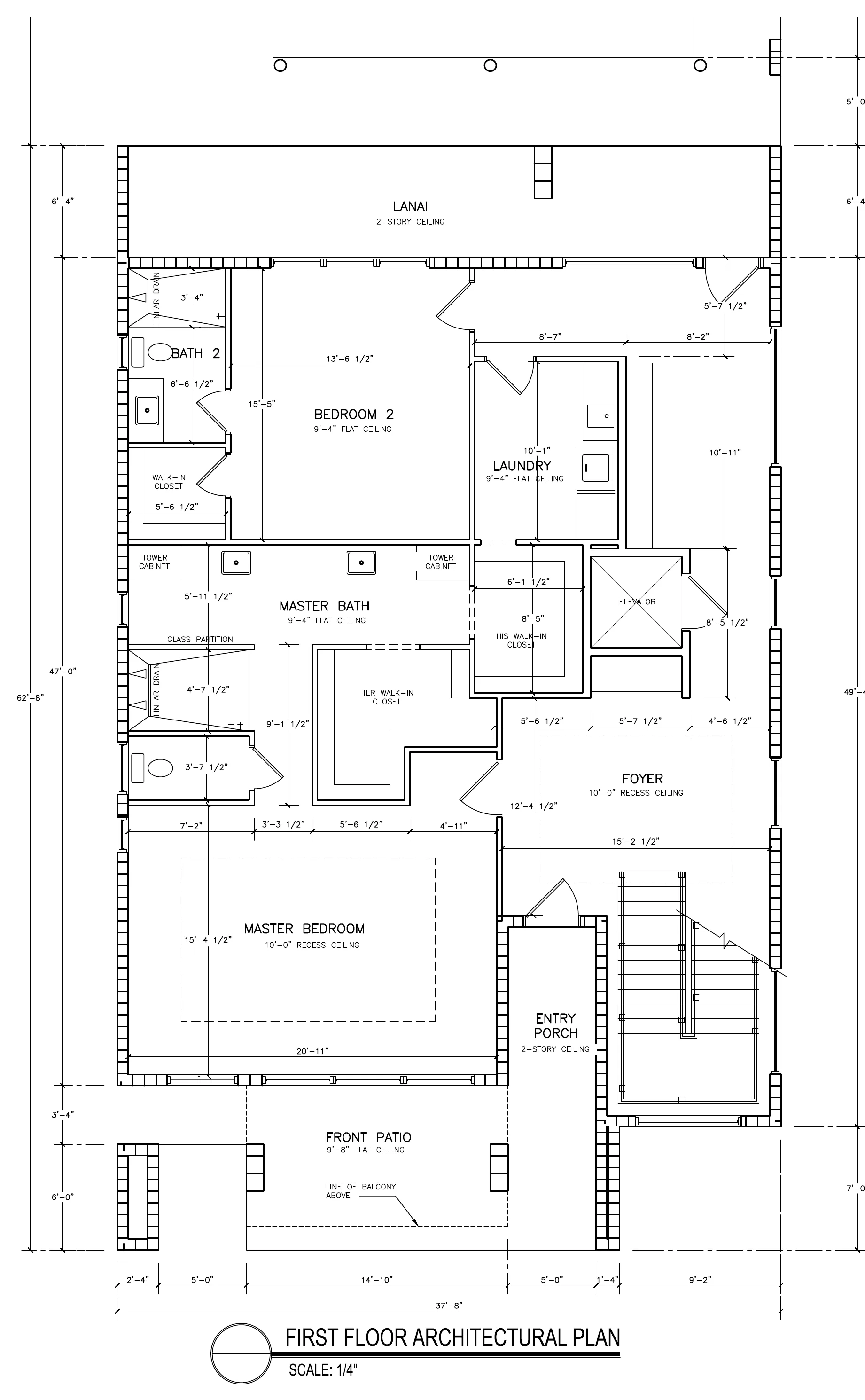 Contemporary Coastal Waterfront, first floor architectural plan