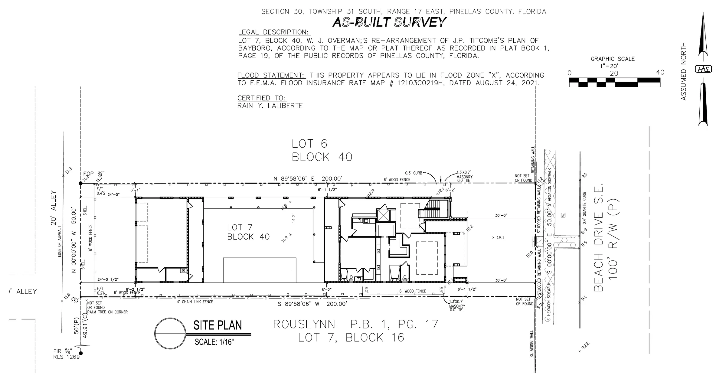 Contemporary Coastal Waterfront, site plan and as-built survey