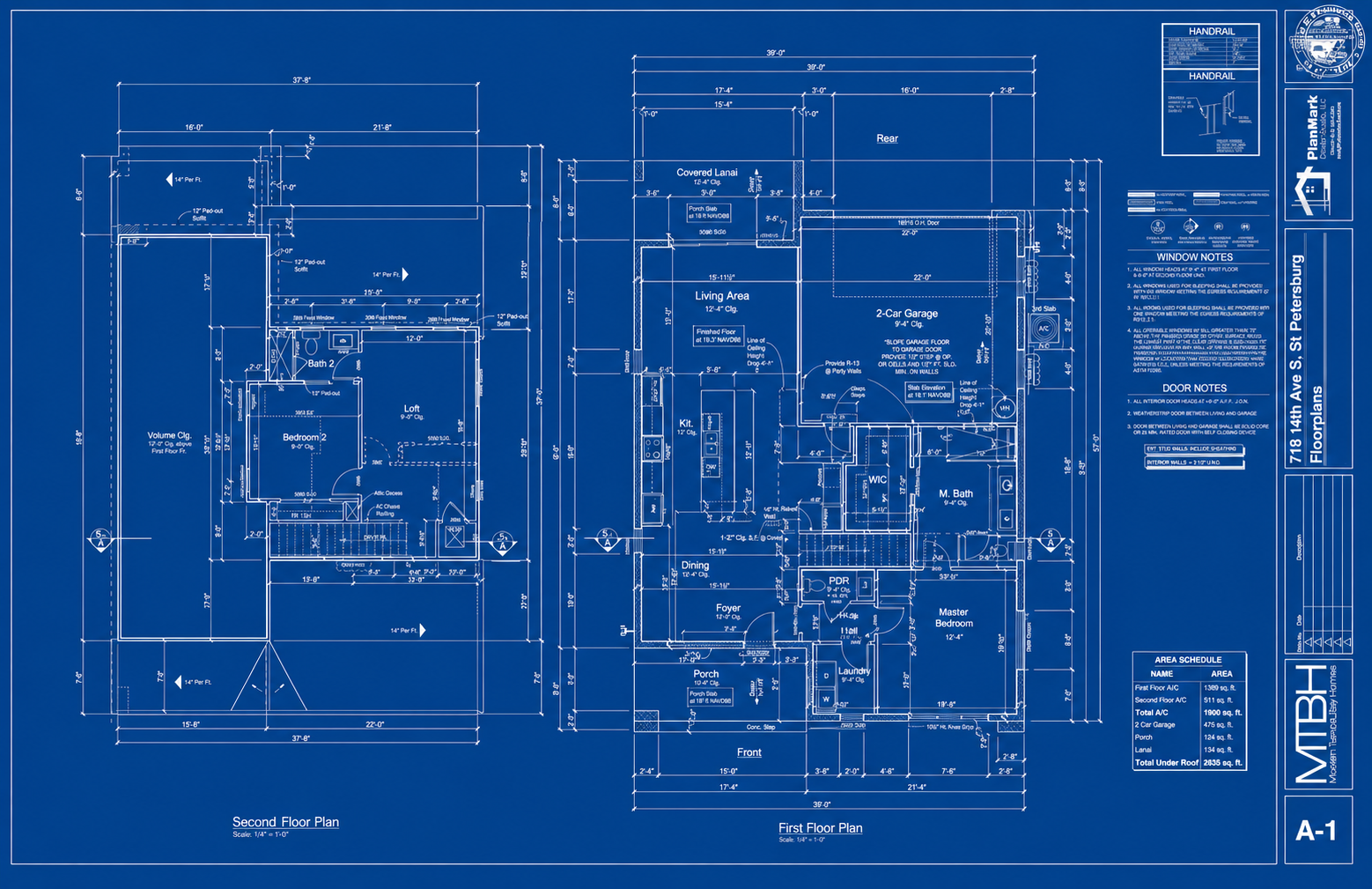 Urban Modern Residence — first floor and second floor plans