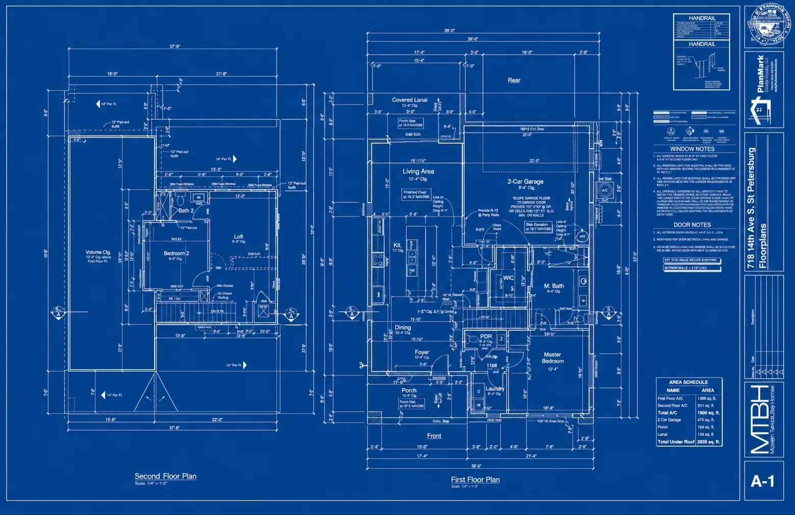 Urban Modern Residence, first floor and second floor plans