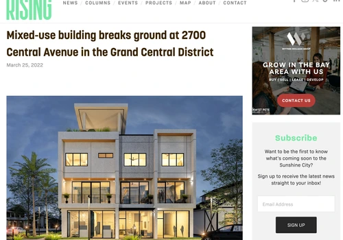 Mixed-use building breaks ground at 2700 Central Avenue in the Grand Central District